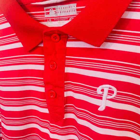 Phillies Mens Polo Large 42-44 Polo by Genuine Merchandise EUC - Picture 2 of 6